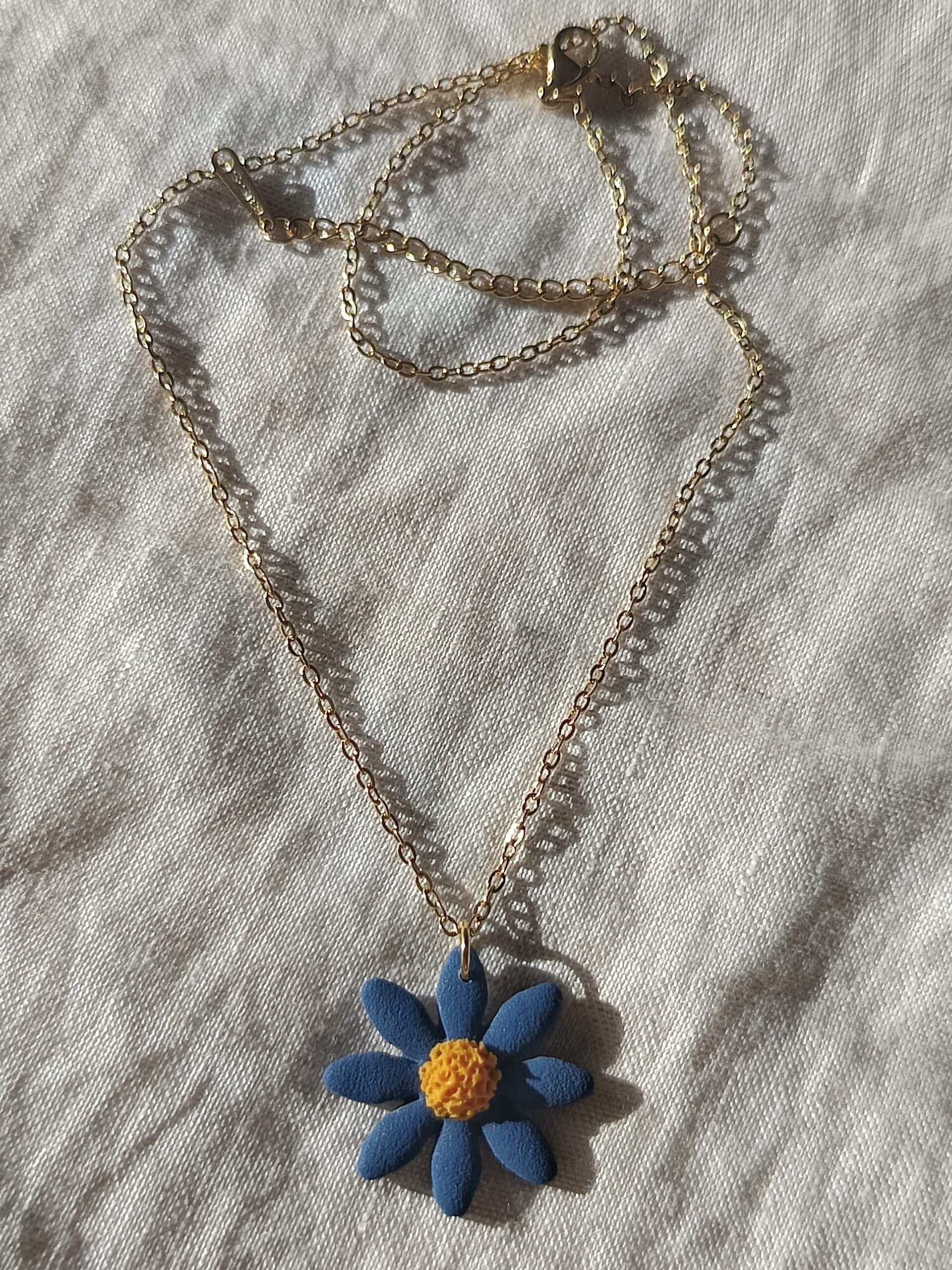 Collar margarita azul - 3